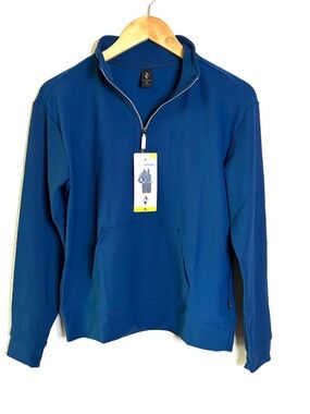Skechers women’s NEW Zip-Up Pullover Sweatshirt tech performance Deep Blue top
